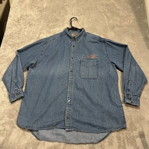 University of Florida Gators Button Down Men's XXL Blue Denim BOA Resort Vintage